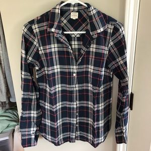 J. Crew factory navy plaid button down